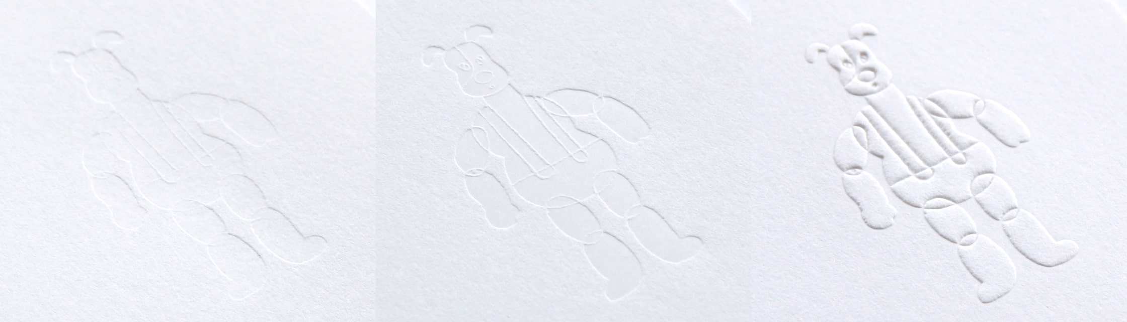 ［カード］活版印刷 空押し・箔押し加工 空押し・エンボス加工の比較